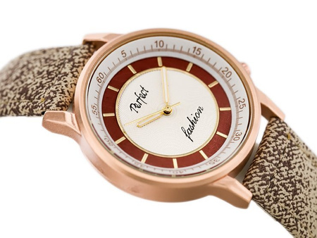 ZEGAREK DAMSKI PERFECT A379 - beige/brown (zp826b)