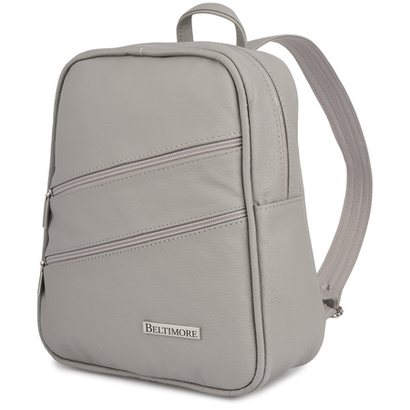 Plecak damski skórzany Jasno Szary Mały do pracy Beltimore 022