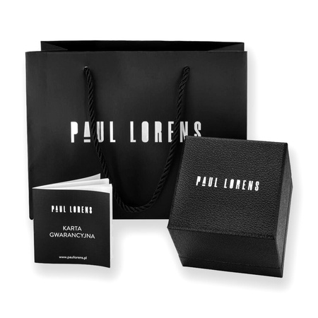 ZEGAREK MĘSKI PAUL LORENS - PL1273B-1C1 Srebrna bransoleta PREZENT DLA NIEGO + BOX
