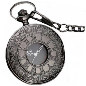 Męski zegarek kieszonkowy na łańcuszku czarny Vintage PREZENT DLA NIEGO