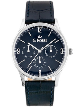 ZEGAREK G. ROSSI - 10737A-6F1 (zg258e) blue/silver + BOX
