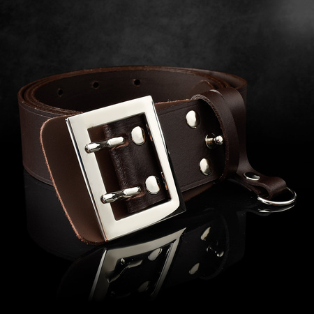 Pasek Męski Oficerski Wojskowy Solidny Beltimore W42 Brązowy : Kolory - Brązowy, Beżowy, Rozmiar Pasków - R.90-105 Cm