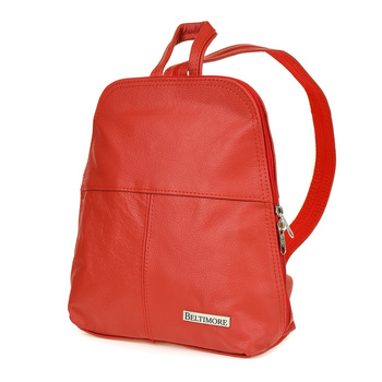 Plecak Skórzany Czerwona Torebka Elegancka Poręczna Beltimore 021 : Kolory - Czerwony