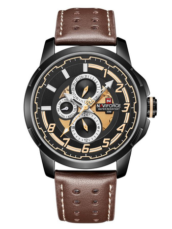 ZEGAREK MĘSKI NAVIFORCE NF9142 (zn087b) black/br. + BOX