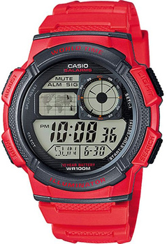 Zegarek Męski CASIO AE-1000W-4AVDF Cyfrowy czerwony pasek