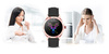 SMARTWATCH DAMSKI CZARNY PASEK SKÓRZANY KROKI POWIADOMIENIA TARCZE G.Rossi SW017-6