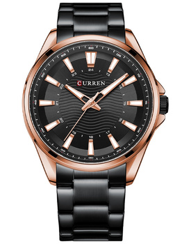 ZEGAREK MĘSKI CURREN 8424 Czarna bransoleta + BOX