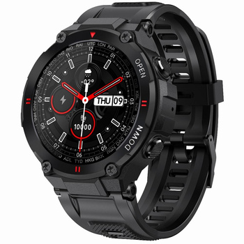 Smartwatch męski Gravity GT7-1 Czarny pasek SPORT SMS POGODA