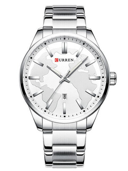 ZEGAREK MĘSKI CURREN 8366 Srebrna bransoleta + BOX