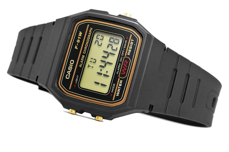 Zegarek Męski CASIO F-91WG-9QDF Czarny pasek Cyfrowy