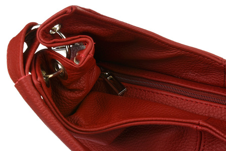 Torebka Skórzana Damska Duża Worek Pojemny Czerwony Beltimore  970 : Kolory - Czerwony