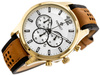 ZEGAREK MĘSKI PERFECT CH01L - CHRONOGRAF Czarno brązowy pasek skórzany + BOX