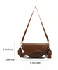TOREBKA DAMSKA LISTONOSZKA CIEMNO BRĄZOWA SKÓRZANA NA RAMIĘ DWA PASKI D10