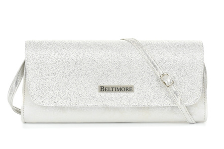 Srebrna Damska Torebka Kopertówka Wieczorowa Beltimore W20 : Kolory - Szary, Srebrny