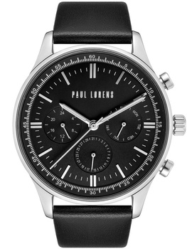 ZEGAREK MĘSKI PAUL LORENS - PL10602A2-1A1 Czarny pasek skórzany + BOX