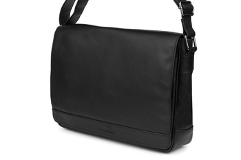 Beltimore Torba Męska Na Ramię Skórzana Duża Na Laptopa M90 : Kolory - Czarny