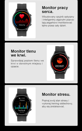 SMARTWATCH MĘSKI CZERWONY PASEK SPORTOWY KROKI PULS ROZMOWY G. Rossi SW019-3