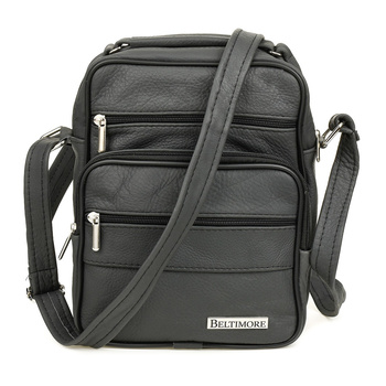 Męska Mała Torba Skórzana Przez Ramię Szara Beltimore G19