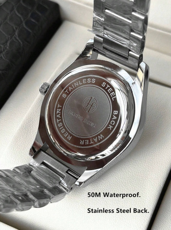 Zegarek męski srebrna bransoleta Biała tarcza Pablo Raez