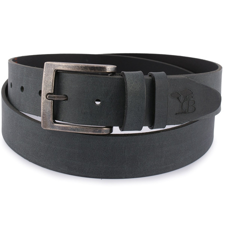 Pasek Męski Skórzany Premium Szeroki 4Cm Klasyczny Czarny Beltimore Jeans E11 : Kolory - Czarny, Rozmiar Pasków - R.115-130 Cm
