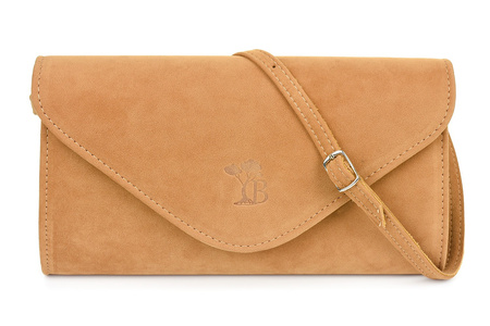 Camelowa Damska Torebka Kopertówka Mała Beltimore W19 : Kolory - Brązowy, Beżowy