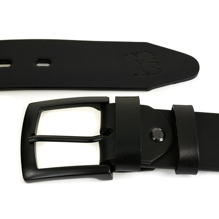 Beltimore Skórzany Licowy Pasek Męski Czarny Premium E17 : Rozmiar Pasków - R.115-130 Cm