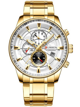 ZEGAREK MĘSKI CURREN 8362 Złota bransoleta CHRONOGRAF + BOX