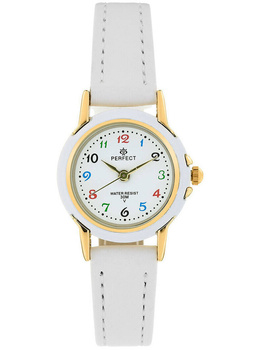 ZEGAREK DZIECIĘCY PERFECT LP284-01KOMUNIJNY - biały pasek skórzany + BOX