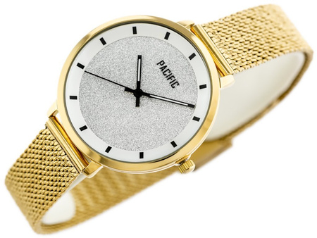 Komplet prezentowy damski Zegarek damski złoty PACIFIC X6171+ bransoletka