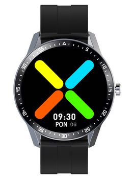 SMARTWATCH MĘSKI CZARNY PASEK SPORTOWY PULS KROKI G. ROSSI SW018-1 WŁASNE TARCZE