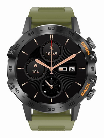 SMARTWATCH MĘSKI ZIELONY PASEK WYKONYWANIE POŁĄCZEŃ CIŚNIENIOMIERZ GRAVITY GT9-12 