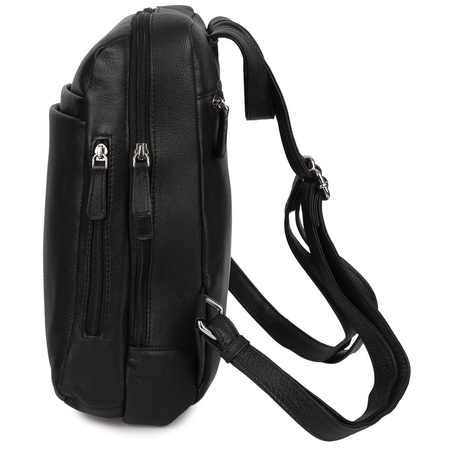 Plecak skórzany damski czarny Miejski Elegancki Duży A4 Czarny Beltimore P17