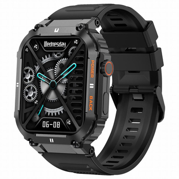 SMARTWATCH MĘSKI GRAVITY GT6-1 - WYKONYWANIE POŁĄCZEŃ, MONITOR SNU SPORT Czarny pasek