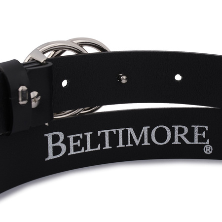 Skórzany Pasek Damski Do Spodni Sukienki Koła Klasyczny Czarny Beltimore B01 : Kolory - Czarny, Rozmiar Pasków - R.90-105 Cm