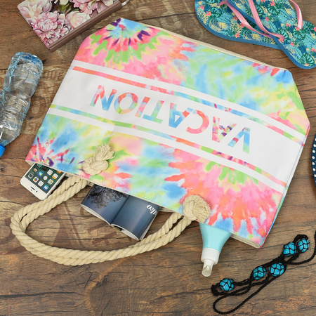 Duża Torba Plażowa Torebka Summer Na Lato Pojemna Tor739 : Kolory - Różowy