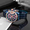 ZEGAREK MĘSKI GRANATOWA BRANSOLETA CHRONOGRAF PERFECT M504CH-06 + BOX