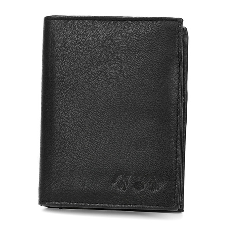 Zestaw Męski Skórzany Portfel Pionowy Rękawiczki  L/XL Czarne Beltimore T83