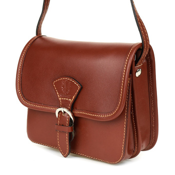 Koniakowa Beltimore Damska Skórzana Mała Torebka Listonoszka K66 : Kolory - Brązowy, Beżowy