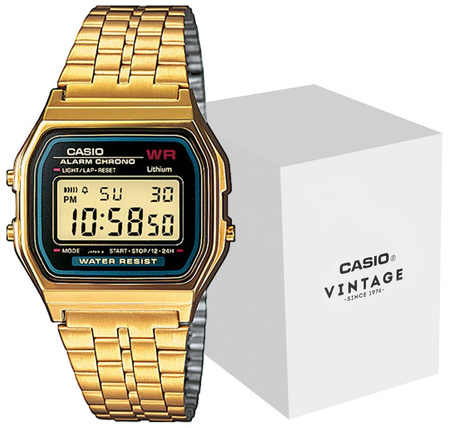 Zegarek męski CASIO A159WGEA-1EF złota bransoleta Cyfrowy