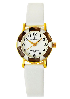 Zegarek Dziecięcy Komunijny Perfect  L248-2 Biały pasek skórzany