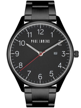 ZEGAREK MĘSKI PAUL LORENS - PL1273B2-1A5 Czarna bransoleta + BOX