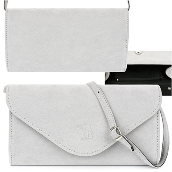 Siwa Damska Torebka Kopertówka Mała Beltimore W19 : Kolory - Szary, Srebrny