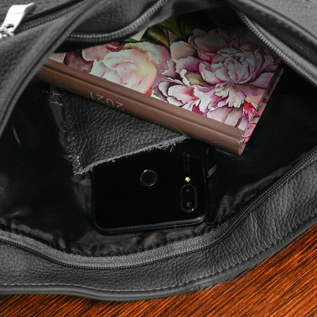 Szara Skórzana Listonoszka Dwa Paski Beltimore I66 : Kolory - Szary, Srebrny