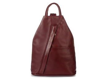 Vera Pelle Włoski Plecak Skórzany Damski Mały T52 : Kolory - Czerwony