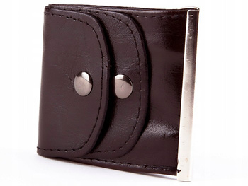 Brązowy Portfel Skórzany Banknotówka Etui Bilonówka Skóra 872 : Kolory - Brązowy, Beżowy
