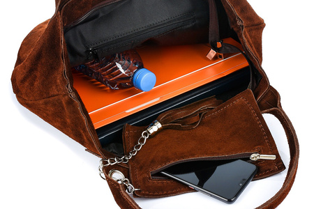 Torebka Skórzana damska Zamszowa A4 Shopperka Brązowa koniakowa Vera Pelle T49