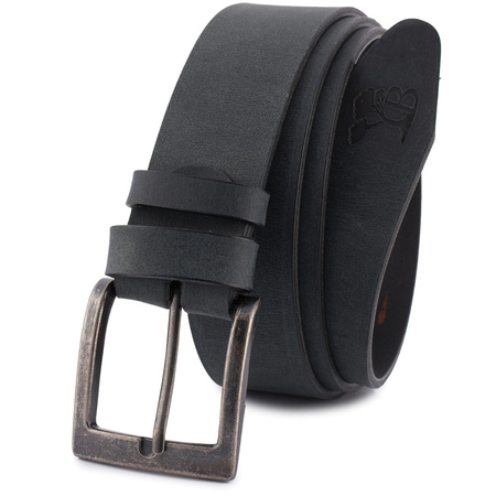 Pasek Męski Skórzany Premium Szeroki 4Cm Klasyczny Czarny Beltimore Jeans E11 : Kolory - Czarny, Rozmiar Pasków - R.115-130 Cm