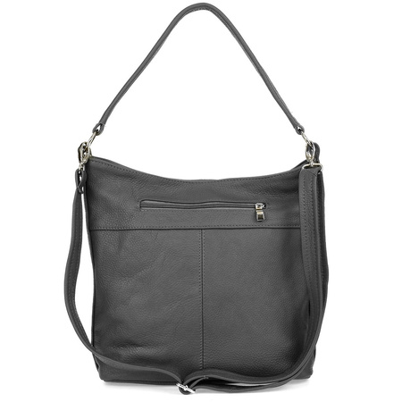 Szara Skórzana Listonoszka Dwa Paski Beltimore I66 : Kolory - Szary, Srebrny