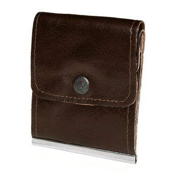 Banknotówka Portfel Brązowy Etui Na Pieniądze Retro Uniseks Skórzane G65 : Kolory - Brązowy, Beżowy