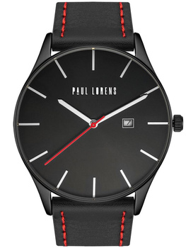 ZEGAREK MĘSKI PAUL LORENS - PL7028A2-1A3 Czarny pasek skórzany + BOX